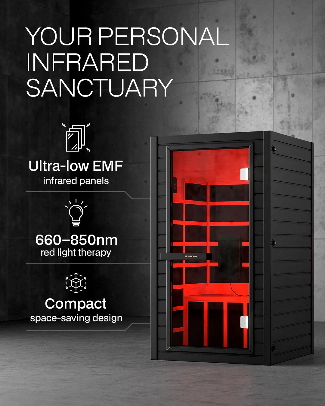 Experience Ultimate Wellness with the Saunabox Solara Full Spectrum Infrared Sauna System
