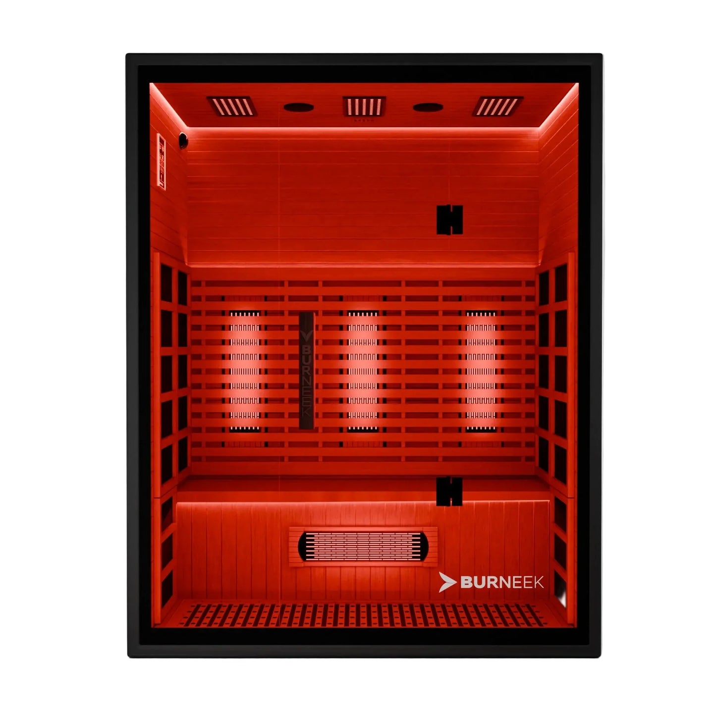 Experience Ultimate Relaxation with the Burneek Onyxeek 3-Person Full-Spectrum Quartz Infrared Sauna Featuring Red Light Therapy