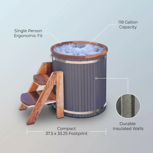 Cold Therapy 1 Person Ice Bath 118 Gallon Cold Plunge 37.5" X 33.25" — Lifestyle