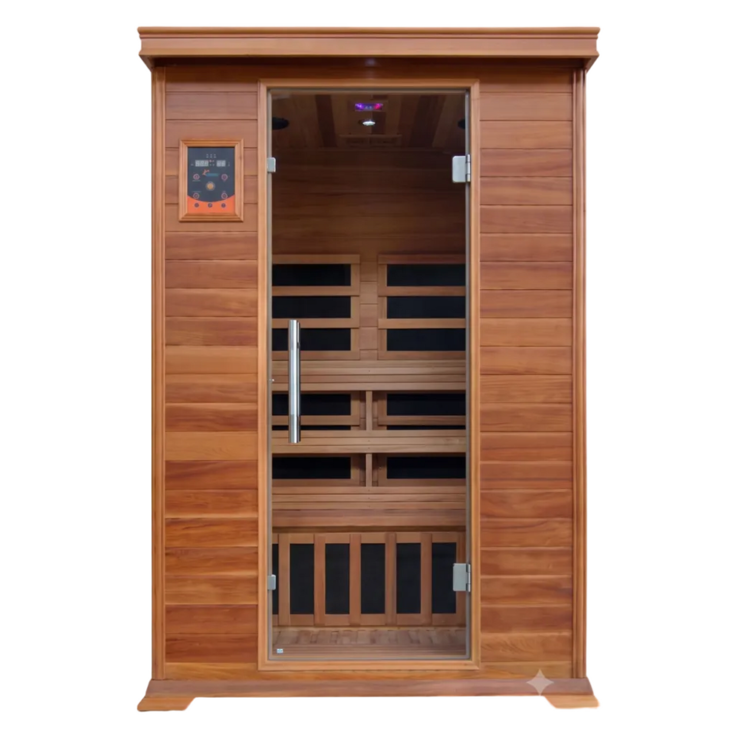 Sunray: Sierra 2-Person Infrared Cedar Sauna Featuring Advanced Carbon Heating Technology