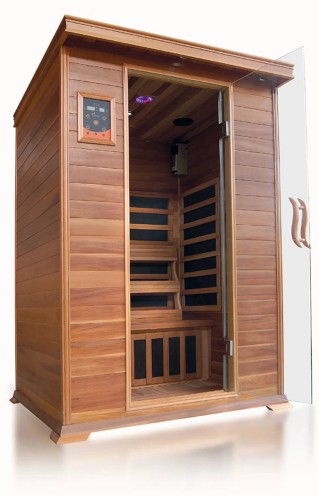 Sunray: Sierra 2-Person Infrared Cedar Sauna Featuring Advanced Carbon Heating Technology