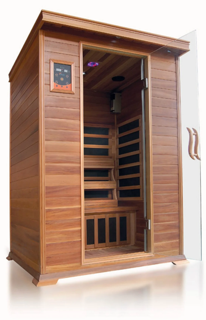 Sunray: Sierra 2-Person Infrared Cedar Sauna Featuring Advanced Carbon Heating Technology
