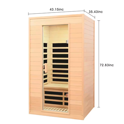 Moray 1-2 Person Indoor Hemlock Infrared Sauna Featuring 5 Advanced Far-Infrared Carbon Crystal Heaters