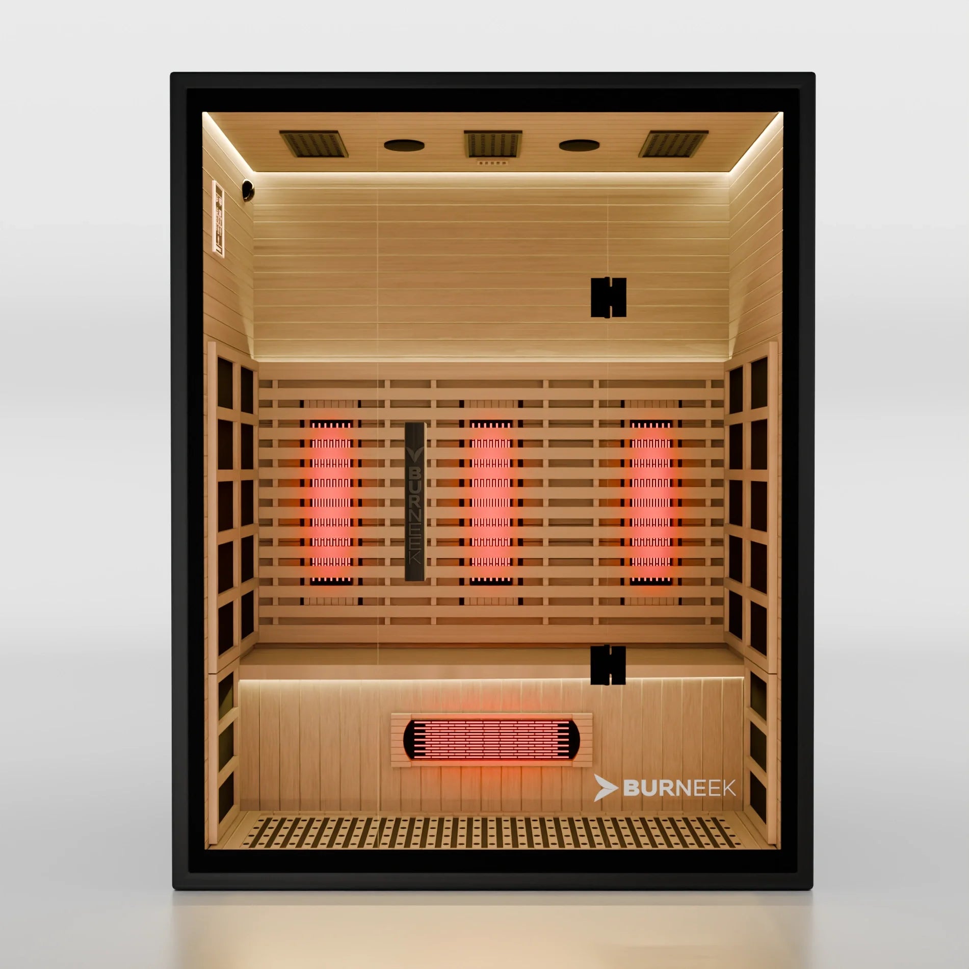 Experience Ultimate Relaxation with the Burneek Onyxeek 3-Person Full-Spectrum Quartz Infrared Sauna Featuring Red Light Therapy