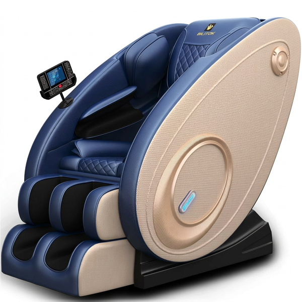 Massage Chair Zero Gravity Full Body with Heating and Bluetooth - Blue — Studio Shot